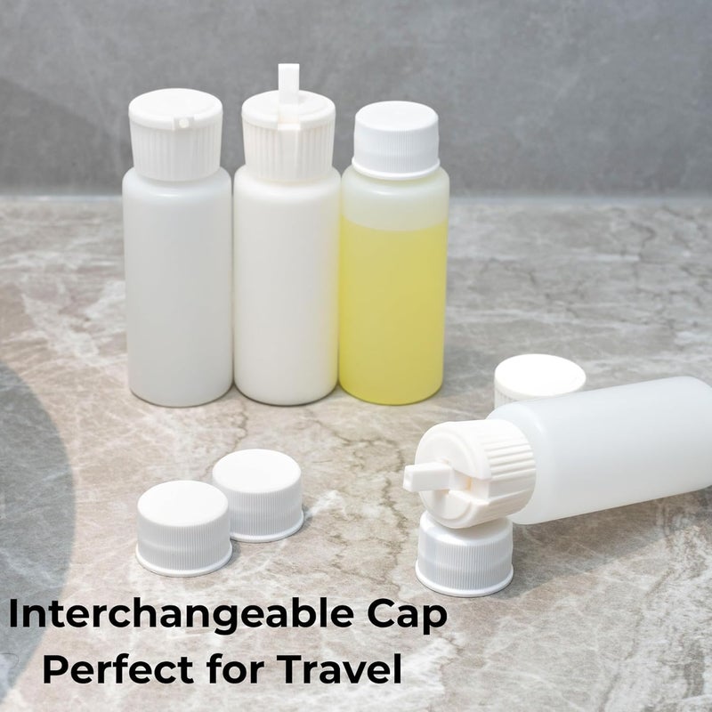 SELECTSHEN 2oz TSA Approved Translucent Squeeze Bottles with Fliptop & Extra Screw Caps, Set of 4, Leak Proof, FDA Compliant. Safe for Premium Costmetic, Shampoo, Conditioner and DIY projects. (HDPE FlipTop) - Image 2